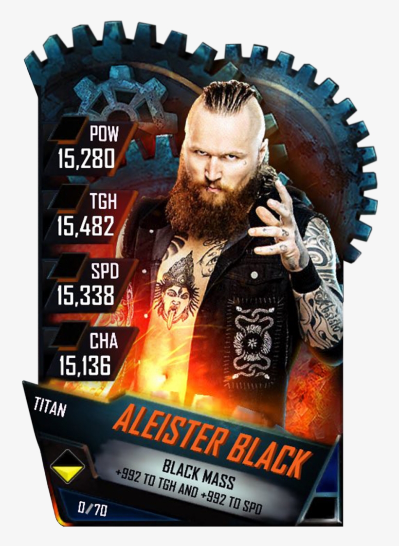 Supercard Aleisterblack S3 14 Wrestlemania33 Fusion - Wwe Supercard Brock Lesnar Titan, transparent png download