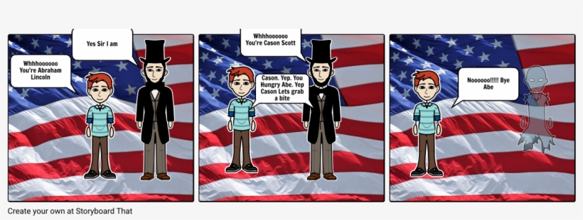 Cason Meets Abraham Lincoln - Cartoon, transparent png download