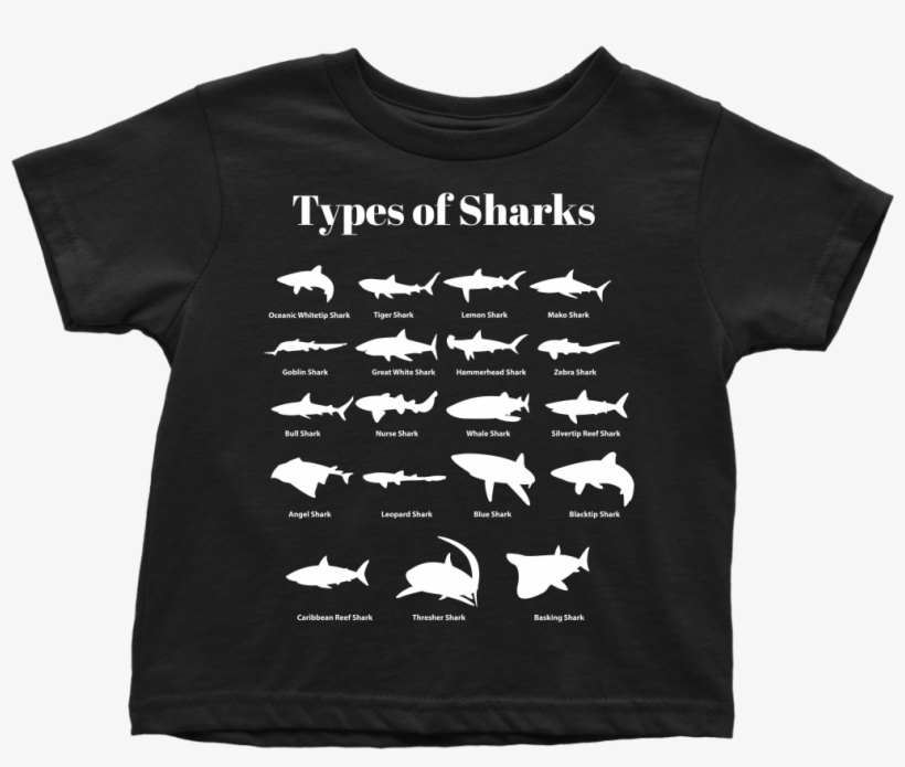 Types Of Sharks Toddler T-shirt - Types Of Sharks List, transparent png download