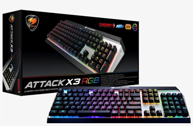 Review Cougar Attack X3 Rgb Mechanical Keyboard - Cougar Attack X3 Rgb, transparent png download