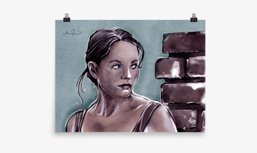 Girl Behind Bricks Emp - Visual Arts, transparent png download