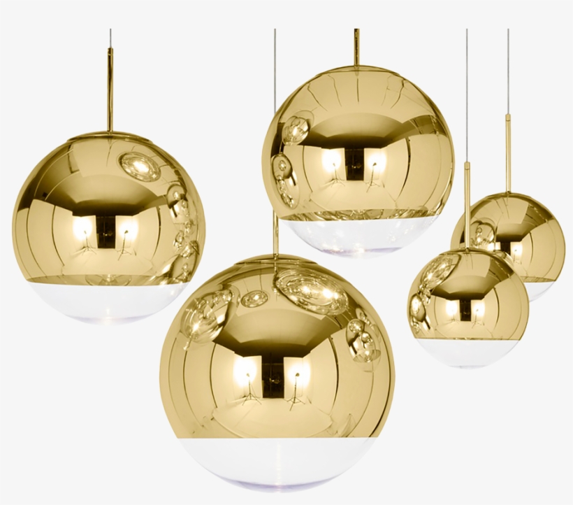 Free Gold Disco Ball Png - Tom Dixon Mirror Ball Gold Pendant Light, transparent png download
