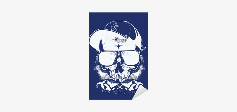 T Shirt Skull With Hat, transparent png download