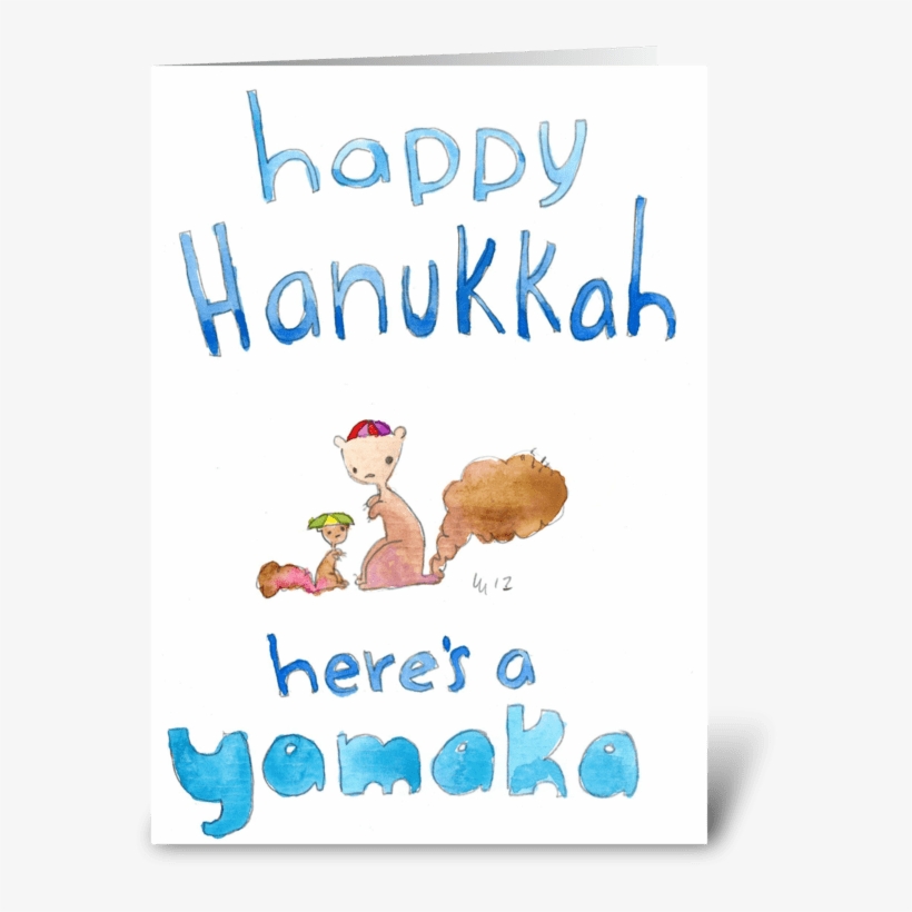 Happy Hanukkah Here's A Yamaka Greeting Card - Hanukkah, transparent png download