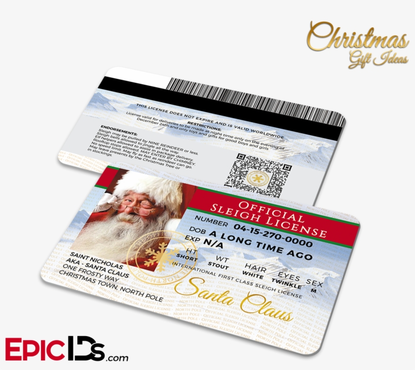 Santa Claus Official Sleigh License - Breakfast Club Inspired Brian Johnson Student Id, transparent png download