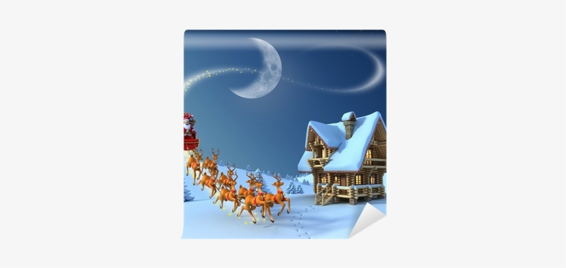 Christmas Night Scene - Santas Chirstmas, transparent png download