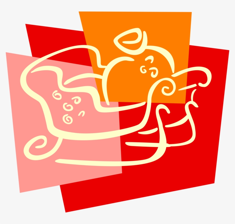 Vector Illustration Of Santa Claus' Sleigh Loaded With, transparent png download
