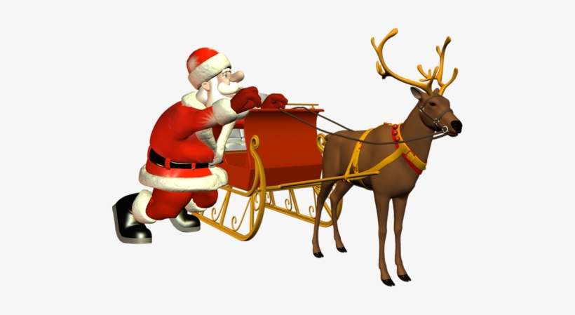 Santa Sleigh Png - Traîneau Du Père Noël, transparent png download