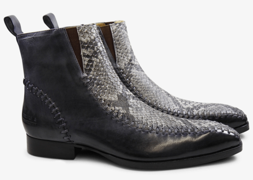 Ankle Boots Ricky 12 London Fog Snake Black White Aztek - Boot, transparent png download