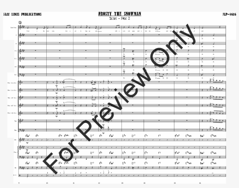 Frosty The Snowman Thumbnail - Luck Be A Lady Music Score, transparent png download