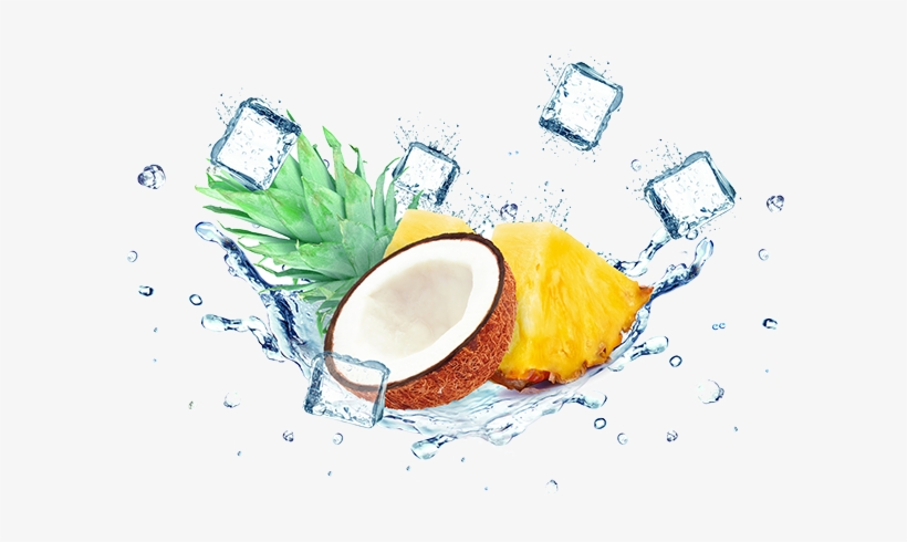Bigstock Coconut And Pineapple Splashin - Ice, transparent png download