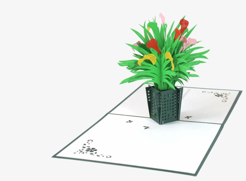 Calla Lily Basket - Bromelia, transparent png download