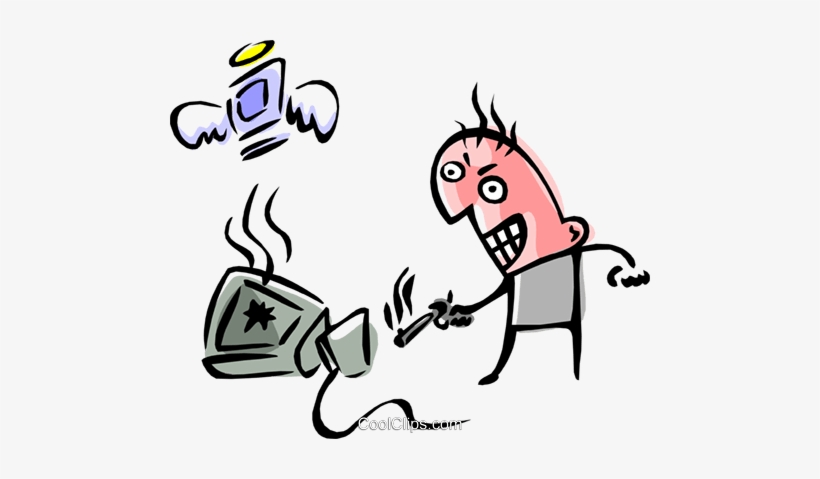 Angry Man On Phone Royalty Free Vector Clip Art Illustration - Human, transparent png download