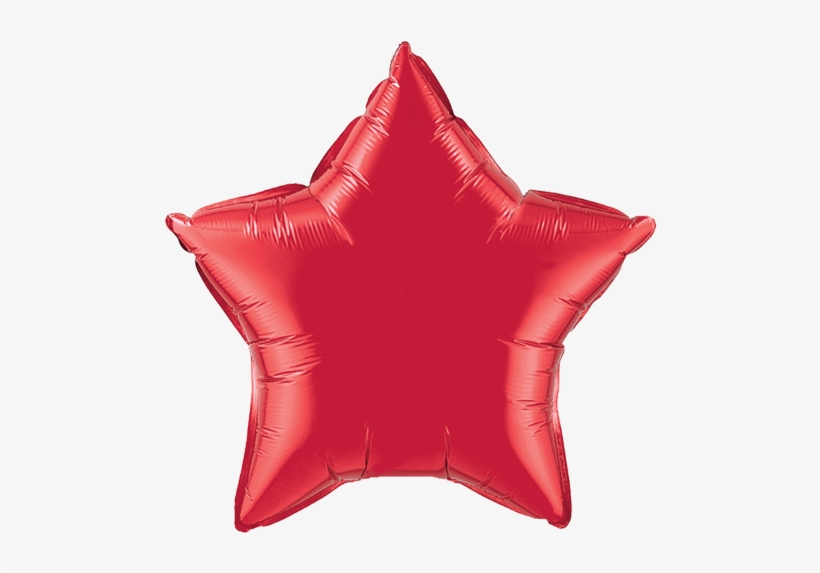 36" Ruby Red Star Foil Balloon - Green Star Foil Balloon, transparent png download