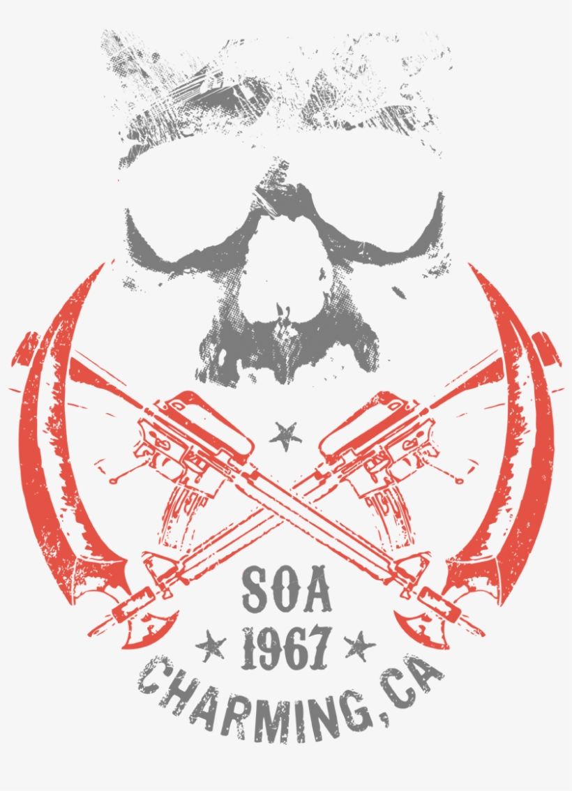 Sons Of Anarchy Cross Guns Men's Ringer T-shirt - Charming, transparent png download