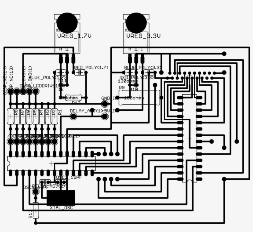 Layout For The Printed Circuit Board Housing The Two - Diagram, transparent png download