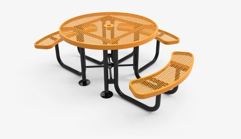 Expanded Metal Ada Round Picnic Table - Picnic Table, transparent png download