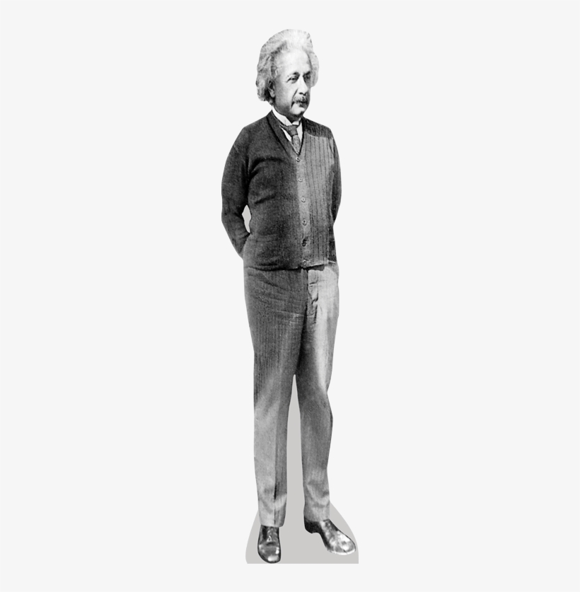 Albert Einstein B&w Cardboard Cutout - Albert Einstein Standing, transparent png download