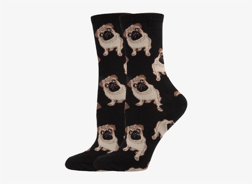 Socksmith's Women's Pug Crew Socks - Cute Socks, transparent png download