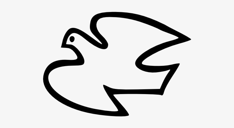 Eps Vector Of Peace Sign Clipart Black And - Simple Black And White Dove, transparent png download