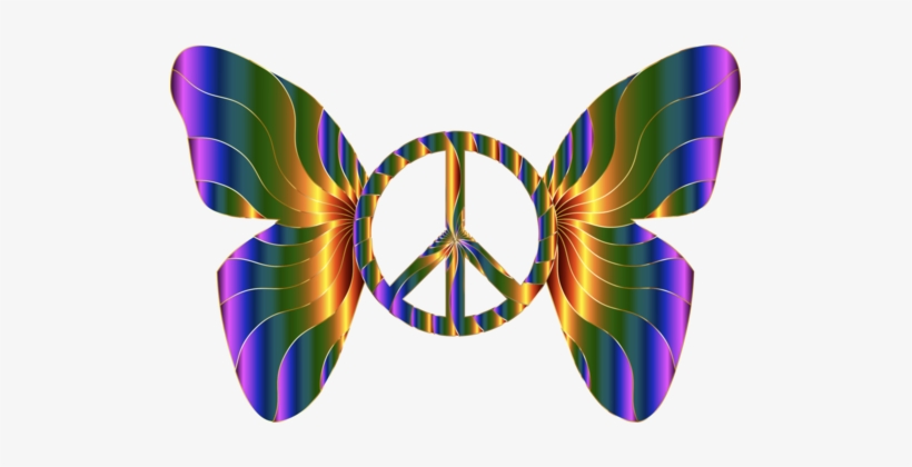 Peace Symbols Poster - Butterfly Peace Sign, transparent png download