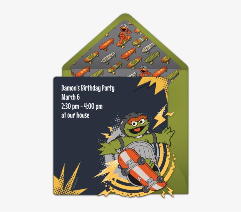 Oscar The Grouch Comic Online Invitation - Oscar The Grouch, transparent png download