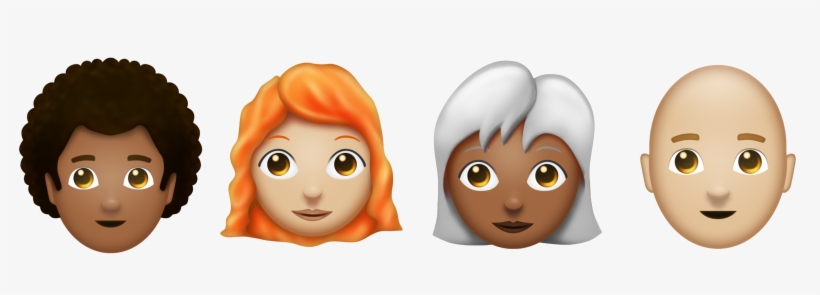 Redhead, Afro, And Bald Emojis - Curly Emoji, transparent png download