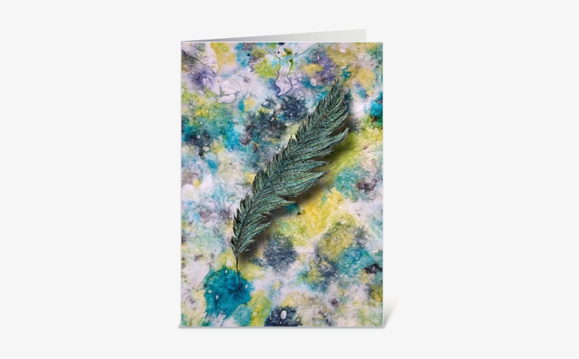 Send This Greeting Card Designed By Elephant Trunk - Crayon Love: Aqua Feather Art Print - Mini, transparent png download