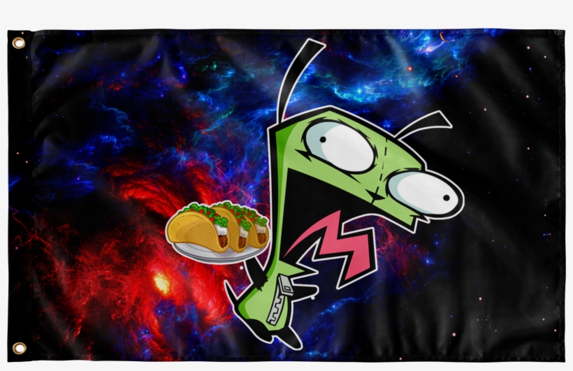 Invader Zim Grr Holding Tacos Flag, transparent png download