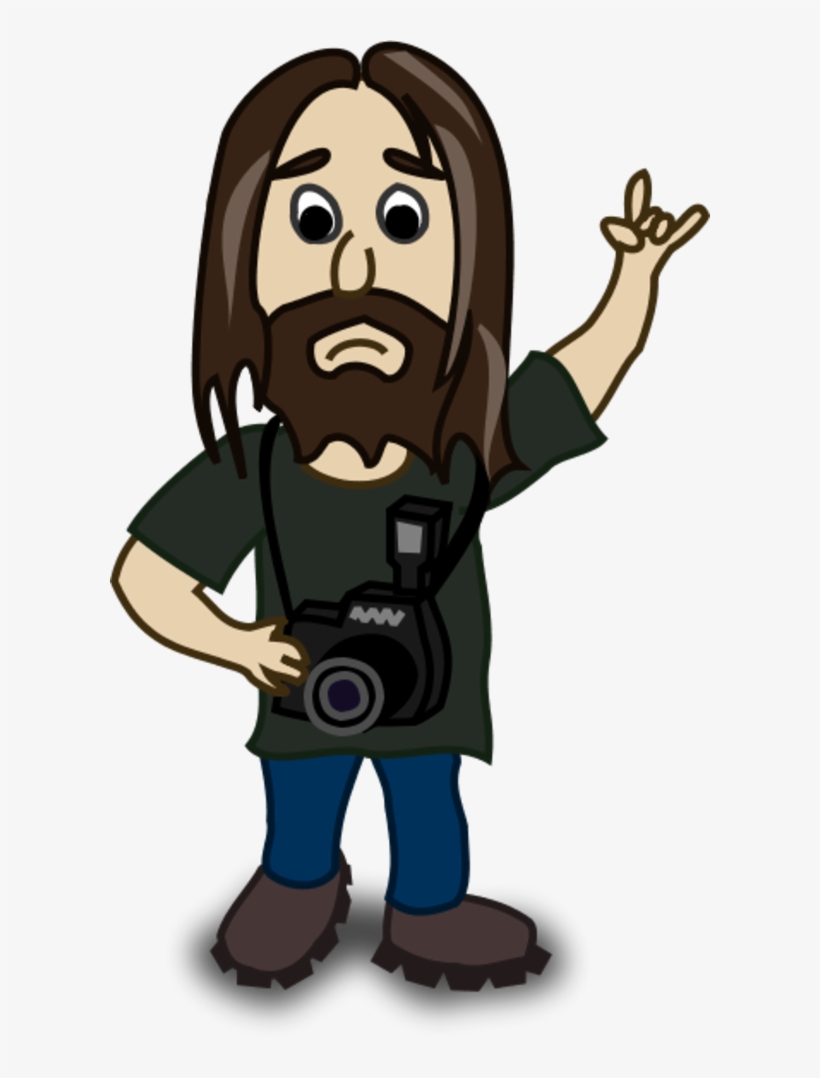 Photographer Clipart - Man With Long Hair Clipart, transparent png download