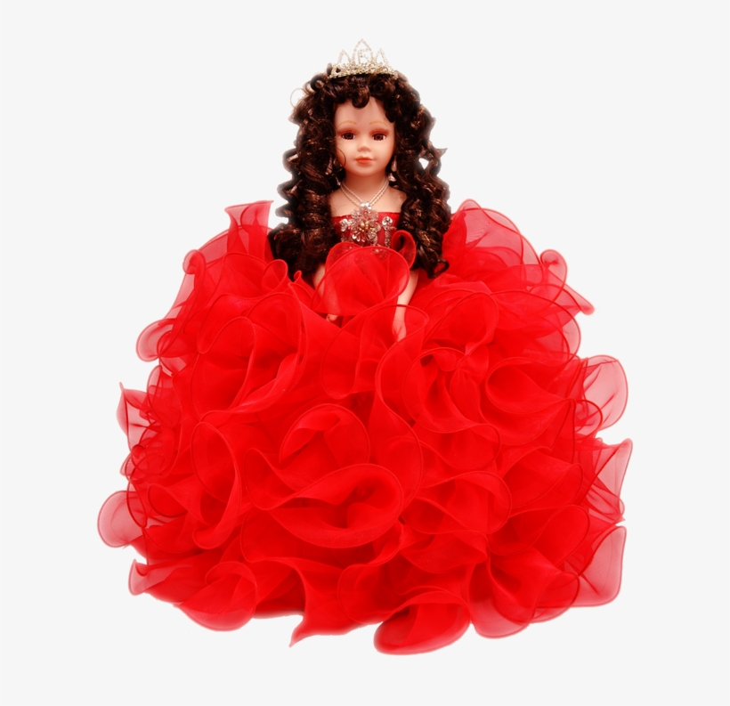 18" Quinceanera Doll - Vestido De Quinceañera Rojo Png, transparent png download