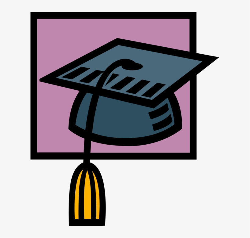 Vector Illustration Of Graduation Hat Mortarboard With - Gerund, transparent png download
