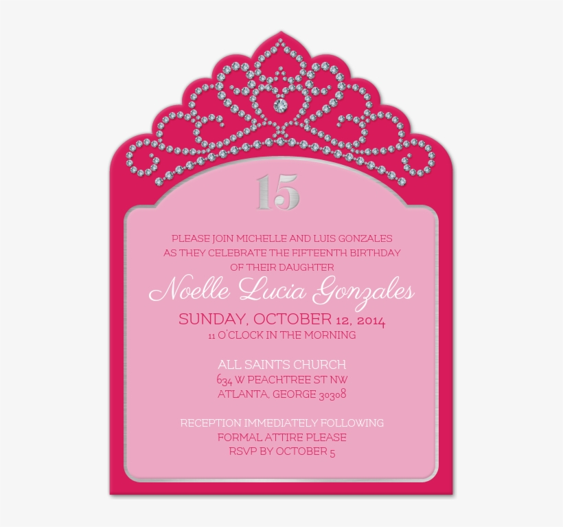 Dismiss - Quinceañera Invitation, transparent png download