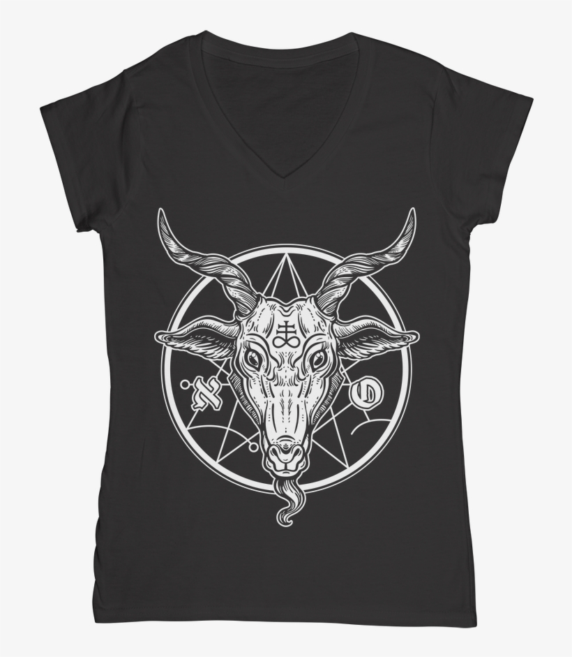 White Goat Head ﻿classic Women's V Neck T Shirt - Reptile, transparent png download