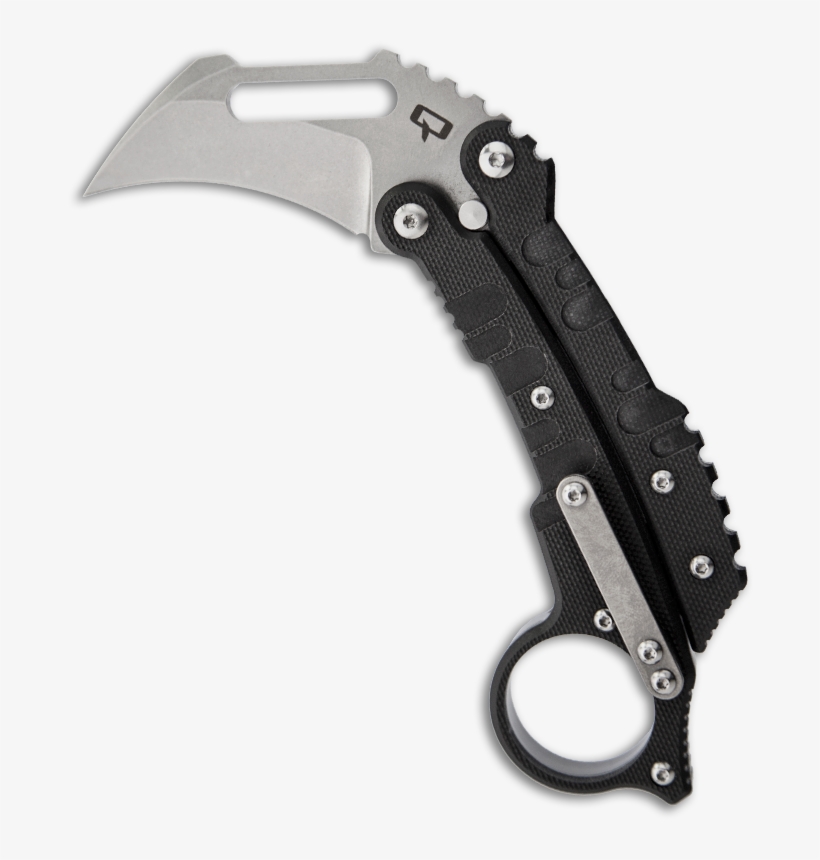 Quartermaster Knives Qtr 9 Black Stonewash Karambit - Fake Butterfly Knife, transparent png download