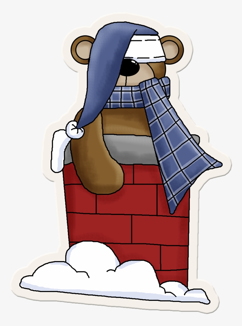 Ds Charming X-mas Elementpack Bears In Chimney - Portable Network Graphics, transparent png download