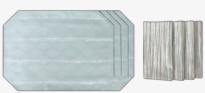 Seagreen Mixture Placemat & Napkin Set, transparent png download