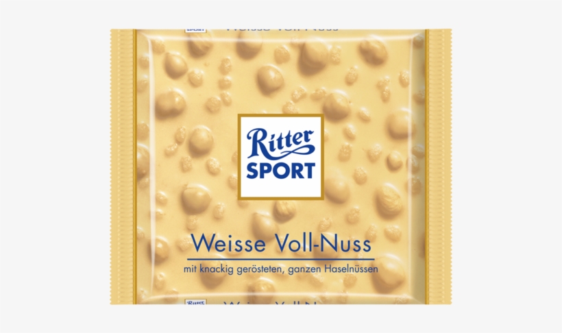 White Whole Nut Chocolate - Ritter Sport White Hazelnut, transparent png download