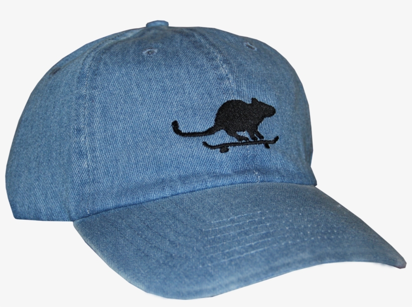 Sk8rats Rat On Board Hat Denim Front - Baseball Cap, transparent png download