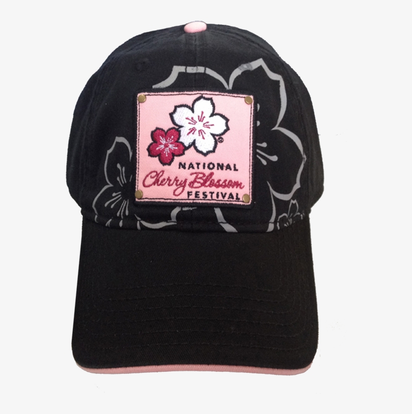 Cherry Black Patch Hat New - National Cherry Blossom Festival, transparent png download