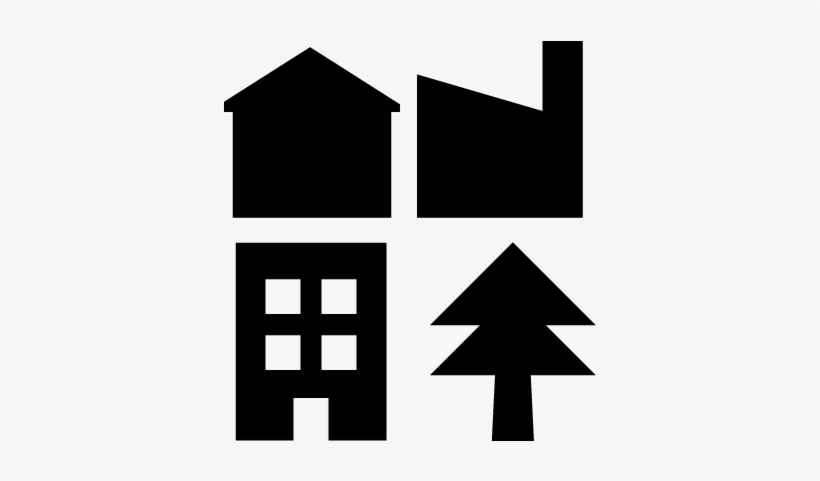 Building Silhouettes And Tree Vector - Scalable Vector Graphics, transparent png download