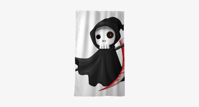 Cute Cartoon Grim Reaper With Scythe Isolated On White - Death, transparent png download