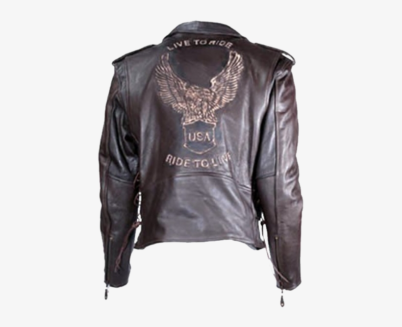 Classic Style Motorcycle Jacket With Side Laces And - Leather Jacket, transparent png download