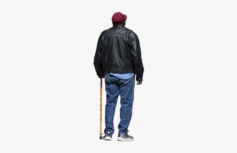 Man In Leather Jacket And Red Hat - Leather Jacket, transparent png download