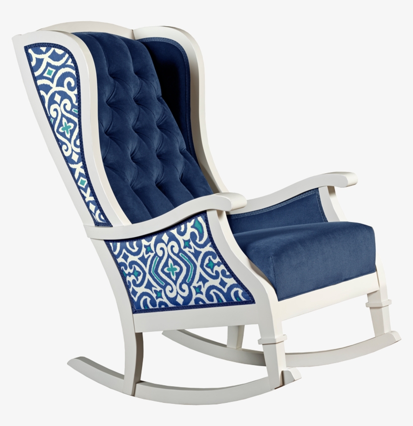 Blue And White Trellis Tufted Velvet Traditional Nursery - Upholstered Chair: Hudson Swoop Chair - Gray/citron, transparent png download