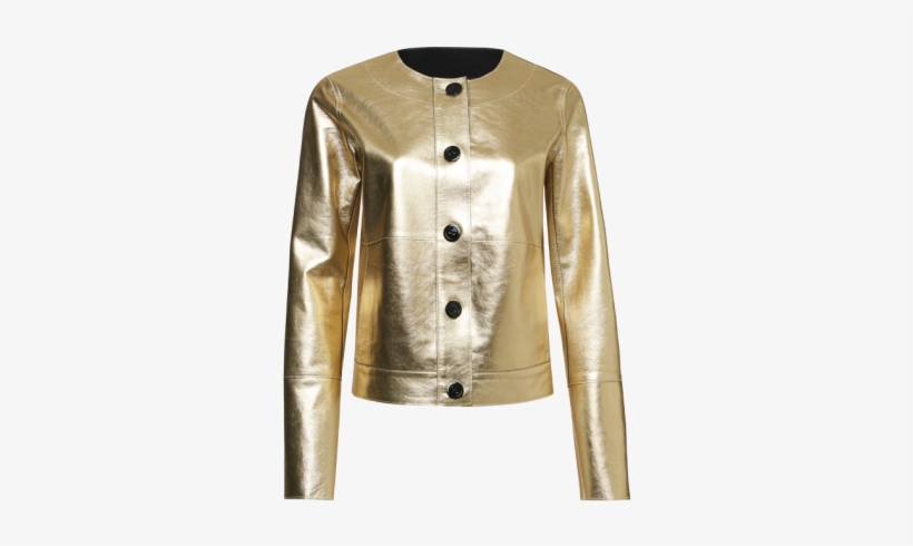 Metallic Foil Top Leather Jacket - Leather Jacket, transparent png download