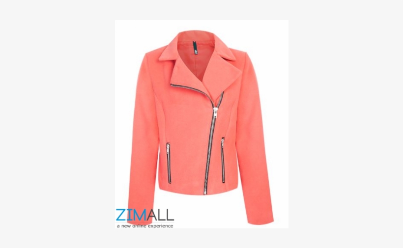 Rt Pink Biker Jacket - Zipper, transparent png download