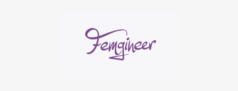 Femgineer White Logo Purple Background - Calligraphy, transparent png download