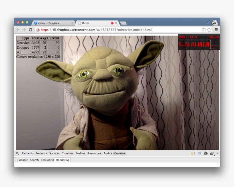 Getusermedia Mirror Example With Frame Rates - Webrtchacks, transparent png download