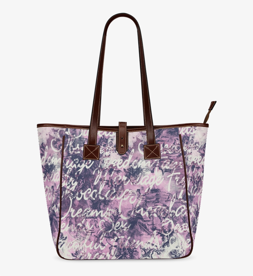 English Words With Purple Background Classic Tote Bag - Tote Bag, transparent png download